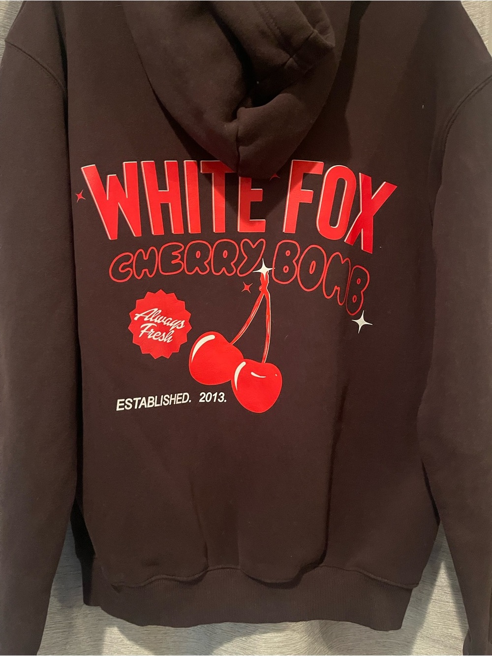 White Fox Boutique Cherry Bomb Crewneck Hoodie - Black/Red